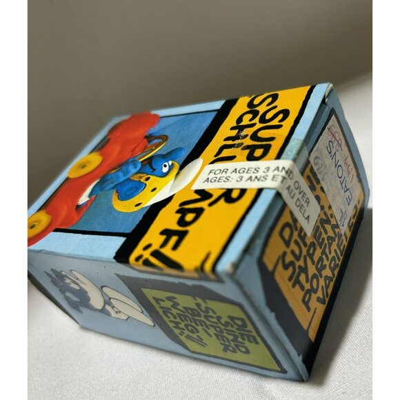 1980s Super Smurf Car w/ Box - COMPLETE Schleich Miniature. Sealed! RARE - Picture 4 of 5